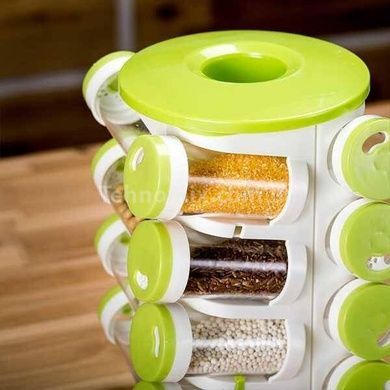 Карусель для специй 16 емкостей Spice Rack Зеленая