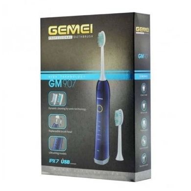 Зубна щітка акумуляторна GEMEI GM-907 Синя