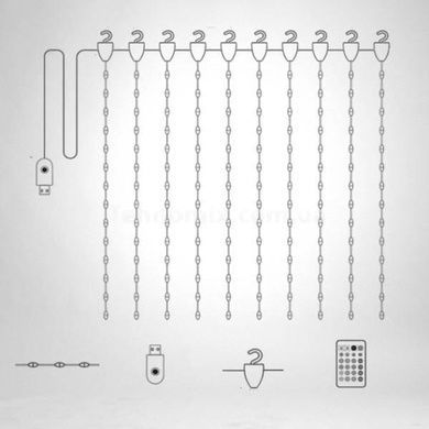 Гирлянда Штора 3*2 APP Bluetooth USB SFK-05