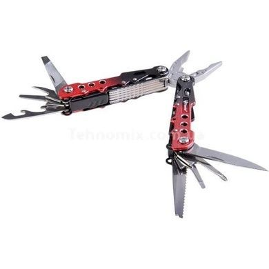 Мультитул 9в1 16,2см у чохлі Traveler MQ007-L2-8G Red/Blue Чорний з червоним