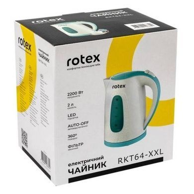 Электрочайник ROTEX RKT64-XXL Белый с голубым