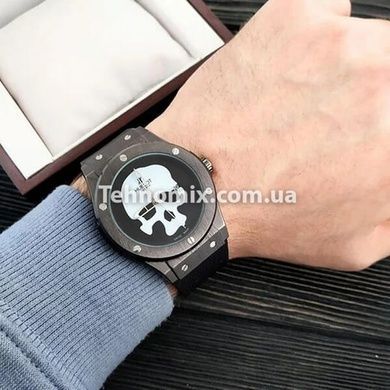 Чоловічий годинник HUBLOT з черепом Чорні
