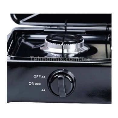Плита настольная газовая на 2 конфорки с крышкой Sokany SK-07004 Черная