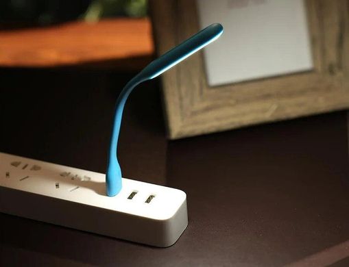 Портативный гибкий LED USB светильник голубой