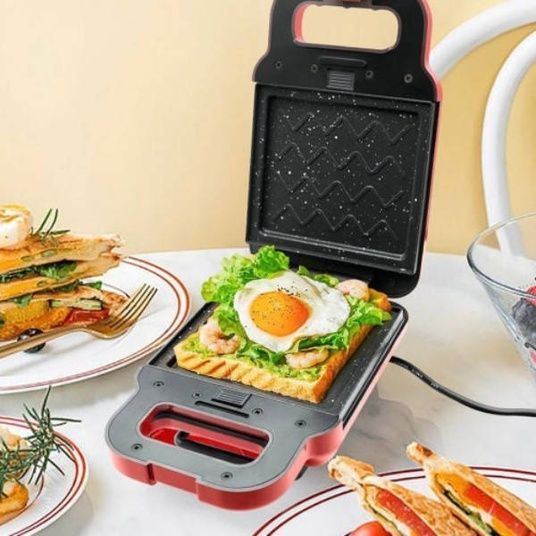 キッチン家電 sandwich machine Электрическая сэндвич-машина breakfast machine Красная