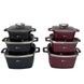 Набор казанов квадратных 3шт с крышками Higher Kitchen HK-322 Черный