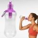 Бутылка для питьевой воды с фильтром 550мл BOTTLE Прозрачная с фиолетовой крышкой