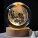 Куля акрилова Місяць 3D 6см з підсвічуванням на підставці