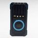Power Bank із сонячною панеллю та кабелями для зарядки Type-C, Lightning, Micro USB 50000 mAh Чорний з блакитним