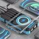 Power Bank із сонячною панеллю та кабелями для зарядки Type-C, Lightning, Micro USB 50000 mAh Чорний з блакитним