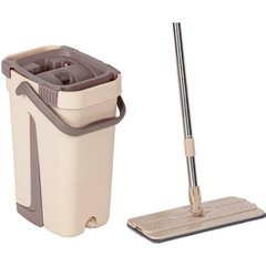 Комплект для прибирання відро та швабру HouseWork flat bucket Mop 8л Коричневий