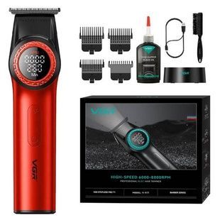 Тример акумуляторний 4 насадки 6000-8000 RPM 2500mAh VGR V-977 RED Чорний з червоним