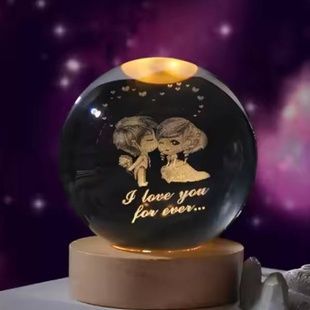 Куля акрилова світиться I love you 6см з підсвічуванням на підставці