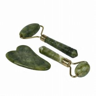 Масажний набір із натурального каменю JADE ROLLER SET(anti-aging)