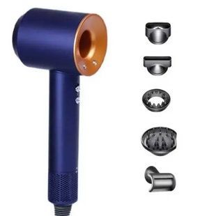 Фен-стайлер для волос 5 насадок 5в1 1600Вт Super Hair Dryer Fan Синий