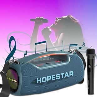Колонка беспроводная с подсветкой 100W 507 x 188 x 223 мм Bluetooth Hopestar A60 Синий