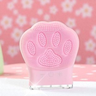 Щітка вібраційна акумуляторна для обличчя Лапка paw washer Світло-рожева