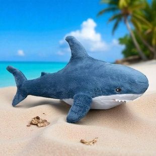 Игрушка мягкая Акула обнимашка 100см EL-2117-16 Синяя с белым