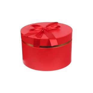 Коробка подарочная круглая L-25*15см 7-15458 Красная с золотым