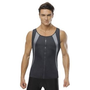 Чоловічий жилет для схуднення на блискавці неопреновий L Zipper Vest Чорний