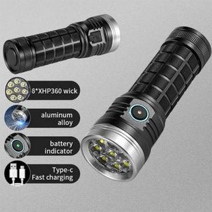 Фонарь ручной аккумуляторный с индикатором заряда W5185-8XHP360 Черный