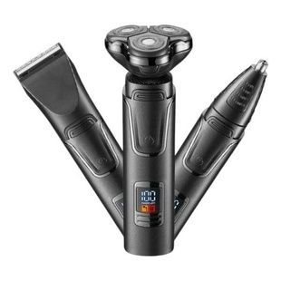 Електробритва акумуляторна з дисплеєм 3в1 USB R.11203 RAF Чорна