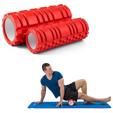 Ролик массажный для йоги, фитнеса (спины и ног) OSPORT Красный