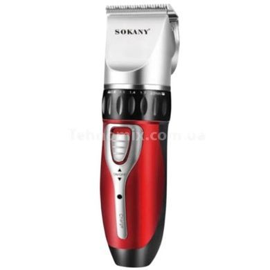 Машинка акумуляторна для стрижки волосся SOKANY JC-0817 Чорно-червона