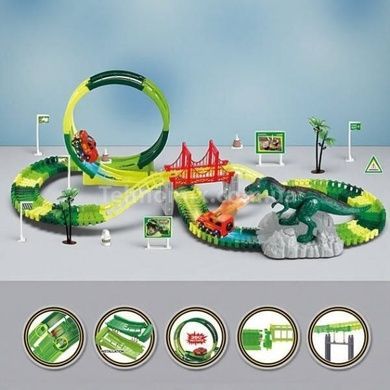 Набор игровой трек Динозавры с подсветкой и парогенератором GD 29 A Разноцветный