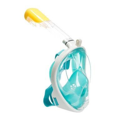 Маска повнолицева Tribord Freebreath для снорклінгу, підводного плавання зелена (S-M)