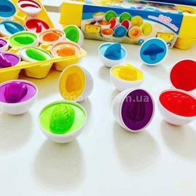 Сортер 3D Яєчний лоток 12шт 4FUN Game Club Овочі та фрукти