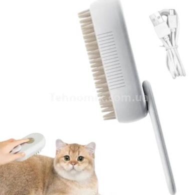 Щетка паровая для шерсти животных с ручкой Steamy Brush Pet Белая