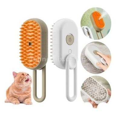 Щетка паровая для шерсти животных с ручкой Steamy Brush Pet Белая
