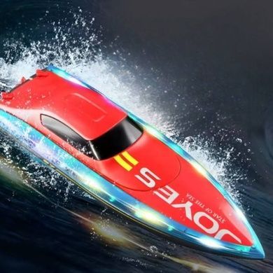 Катер акумуляторний на радіокеруванні з підсвіткою та підставкою 4 D-S 7 Червоний