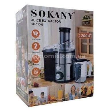 Соковитискач з двома режимами швидкості та мірною чашею 1200 Вт Sokany SK-03009