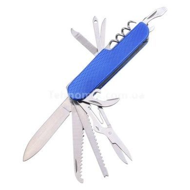 Ніж складаний туристичний мультитул 15в1 Traveler K5011ALL Black/Blue/Red Синій