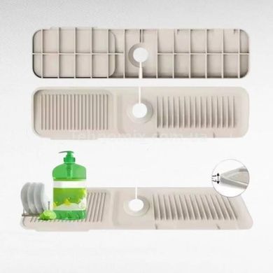 Килимок бризковик на кран Drain mat LY-692 Білий