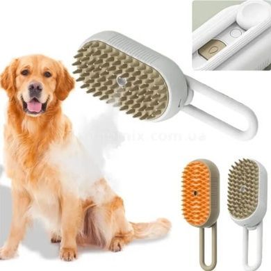Щетка паровая для шерсти животных с ручкой Steamy Brush Pet Белая