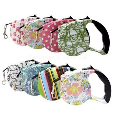 Повідець-рулетка 5м Retractable Dog Leash Білий Лоза