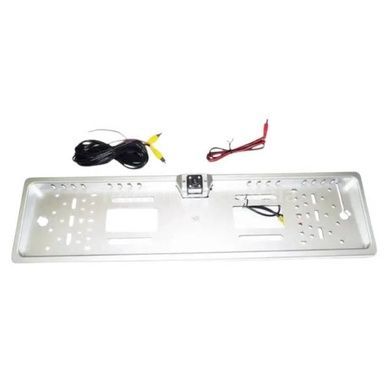 Рамка для номера с камерой заднего вида и подсветкой Белая