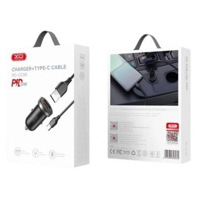 Автомобільний зарядний пристрій для гаджетів і смартфонів XO CC56 mini car charger A+C 30W/simultaneous 5V3A Type-c