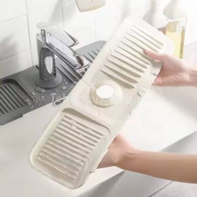 Килимок бризковик на кран Drain mat LY-692 Білий