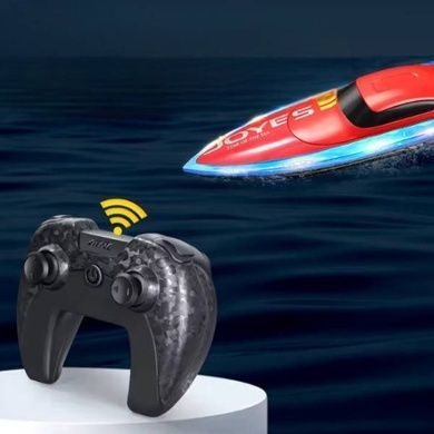 Катер акумуляторний на радіокеруванні з підсвіткою та підставкою 4 D-S 7 Червоний