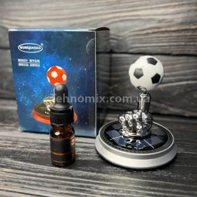 Ароматизатор автомобільний Футбольний м'яч на сонячній панелі + флакон з ароматом в комплекті