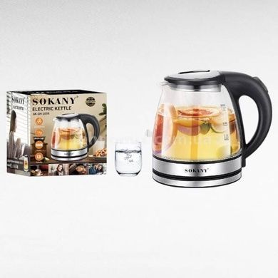 Электрочайник стеклянный с подсветкой 1.2 л 1500В Sokany SK-SH-1059