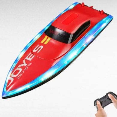Катер акумуляторний на радіокеруванні з підсвіткою та підставкою 4 D-S 7 Червоний