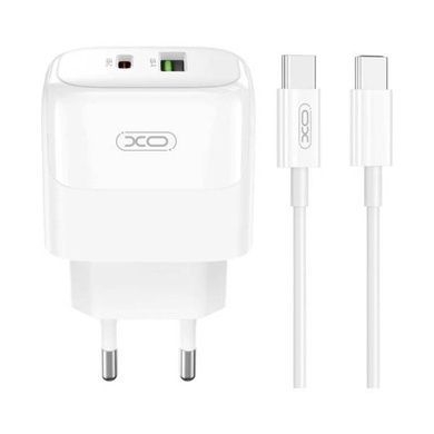 Мережевий зарядний пристрій XO L137 PD20W/QC18W 1USB-A+1USB-C Fast Charging Charger Біле