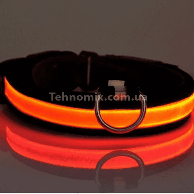Ошейник для собак светодиодный LED Красный размер M