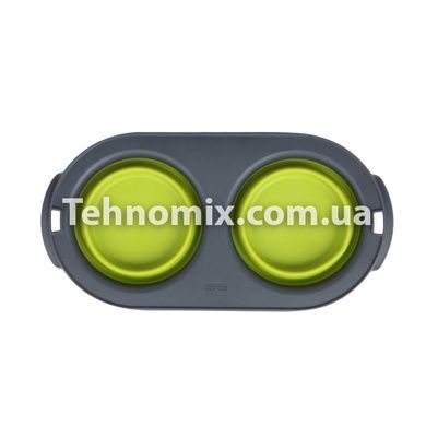 Двойная мисочка для корма DEXAS Collapsible Pet Feeder 240 мл зеленая