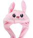 Светящаяся шапка в виде зайца с двигающимися ушами Розовая